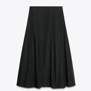 Zara Black Women's A-Line Maxi Skirt in Sz:L